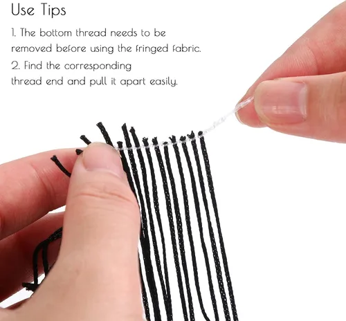 Miniatura 6 de AWAYTR Ribete de Flecos para Costura de 10 Yardas - 6 pulgadas de Ancho con Borlas para Manualidades DIY, Ropa y Decoración de Vestidos