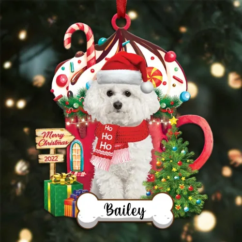 Miniatura 119 de Amantes de los perros de Navidad – Navidad de perros disponibles para muchos perros Shi Tzu – Adorno con forma personalizada, adorno de Navidad