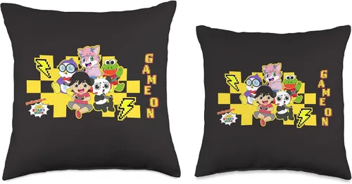 Miniatura 3 de Ryan's World Game On Characters - Almohada de 16 x 16 pulgadas, multicolor