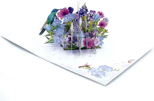 Miniatura 2 de Teabug Cards Floral Symphony: A Hummingbird Pop-Up Tarjeta de felicitación, tarjeta de cumpleaños, tarjeta del día de la madre, todas las ocasiones