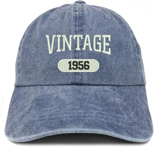 Trendy Apparel Shop Vintage 1956 Bordado 68 Cumpleaños Suave Corona Lavado Gorra de Algodón