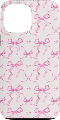 Miniatura 23 de Cintas y lazos estéticos rosas para iPhone 16 en estuche de acuarela