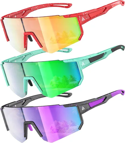 Miniatura 16 de Gafas de sol para niños jóvenes béisbol sóftbol gafas de sol para niñas niños de 4-14 años protección UV deportes niños paquete de 3
