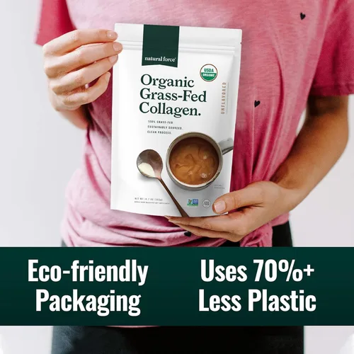 Miniatura 8 de Natural Force - Polvo de péptidos de colágeno orgánico limpio - Certificado orgánico USDA y sin OMG, Certificado Keto y Paleo - Polvo de proteína