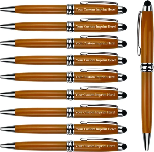Miniatura 9 de Ancolo Bolígrafos personalizados con lápiz digital - Cuerpo metálico grabado con su mensaje, nombre/número de teléfono, tinta negra. Ideal