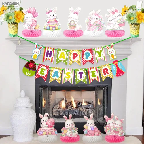 Miniatura 5 de KatchOn, Centros de mesa de Pascua para mesas, paquete de 12, decoraciones de conejo de Pascua para el hogar, centros de mesa y decoraciones