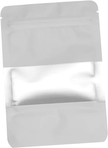 100 bolsas resellables con cremallera aluminizadas con soporte de ventana transparente, bolsa de almacenamiento para frutos secos, semillas de té,