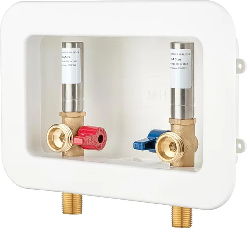 Miniatura 14 de Caja de salida para lavadora PEX-B con pararrayos de martillo y drenaje central, entrada de 1/2 pulgada PEX-B 1807 con lengüeta de crimpado x salida
