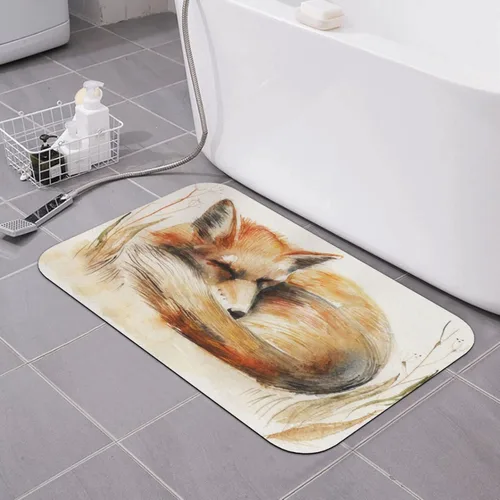 Miniatura 12 de Tapete de baño para gatos, tierra de diatomeas, súper absorbente, antideslizante, de secado rápido, tapete de baño o cocina, 16 x 24 pulgadas