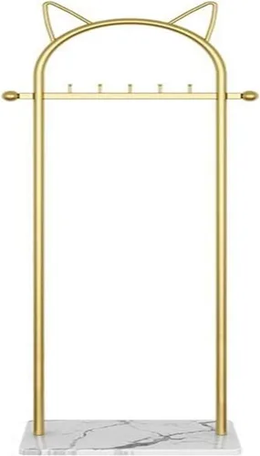 Miniatura 2 de Perchero dorado para ropa, perchero con base de mármol estable para abrigos, sombreros, bufandas, ropa y bolsos, para el hogar, dormitorio, hotel