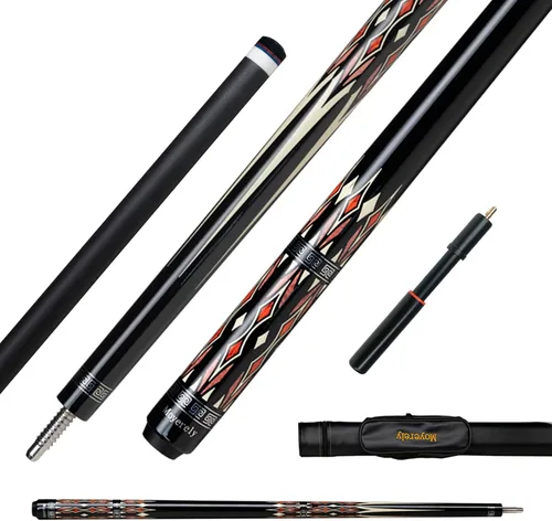 Miniatura 18 de Taco de billar de fibra de carbono de Moyerely, palo de taco de 11.8mm/12.5mm de baja deflexión, palo de piscina profesional con estuche