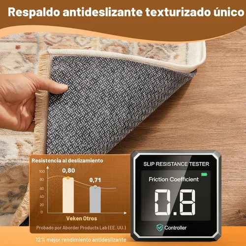 Miniatura 3 de Veken Almohadilla antideslizante acolchada para tapetes, con respaldo de fieltro y silicona, forro para alfombras para pisos de madera y acabados