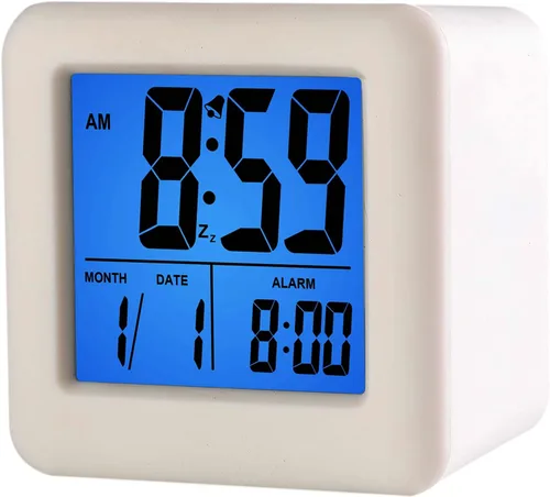 Miniatura 11 de Reloj despertador digital Plumeet para niños con función de repetición y luz nocturna - Configuración fácil con pantalla de silicona, hora, fecha