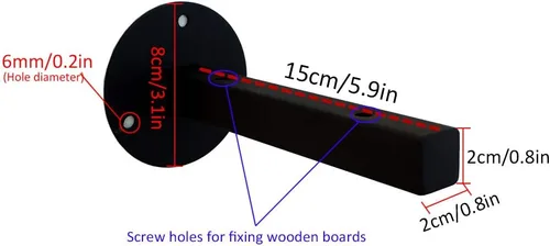 Miniatura 2 de Soporte para estante de tubo cuadrado flotante montado en la pared, soportes de soporte de metal oculto, soporte de estante de madera, soportes