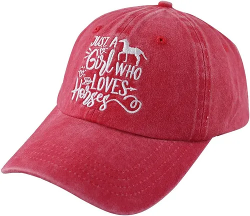 Miniatura 7 de Just Girl Who Loves Horse - Gorra de béisbol ajustable de algodón lavado para mujer