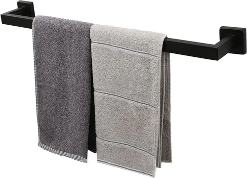 TocTen Toallero de baño – Base cuadrada gruesa SUS304 barra de toalla de acero inoxidable para baño, accesorios de baño, toallero resistente montado