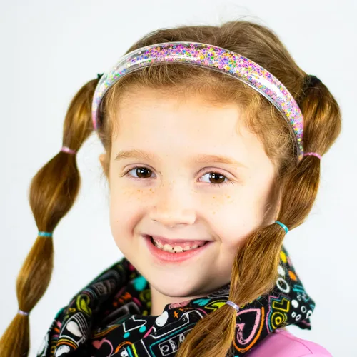 Miniatura 2 de FROG SAC 4 diademas para niñas – Diadema con purpurina para niños, bandas finas para la cabeza de niña pequeña, accesorios para el cabello de niños