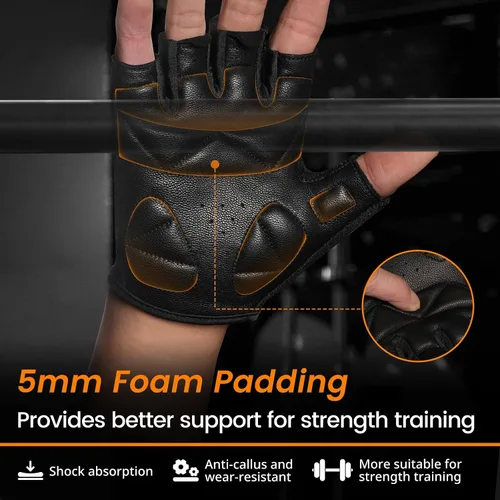 Miniatura 3 de ATERCEL Guantes de entrenamiento de cuero de alta calidad, ideales para hombres y mujeres, adecuados para levantamiento de pesas, gimnasio, ciclismo