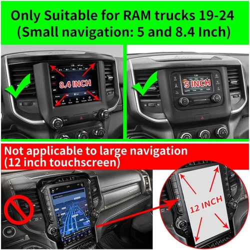 Miniatura 2 de Soporte de teléfono de coche para Dodge Ram 1500 2500 2021 2022 2023 2024 2025 2026 Dodge Ram 1500 2500 【Pantalla de 5 y 8.4 pulgadas】 Camionetas