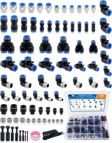Miniatura 11 de 32 piezas de accesorios de línea de freno de aire de latón DOT surtido de 1/4" 3/8" 1/2" kit de accesorios de línea de aire de empuje para conectar