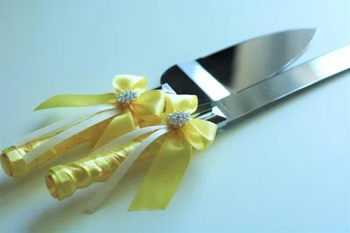 Miniatura 10 de Juego de servir pastel, juego de servidor de pastel de boda, cuchillo de boda y juego de servidor Azul marino