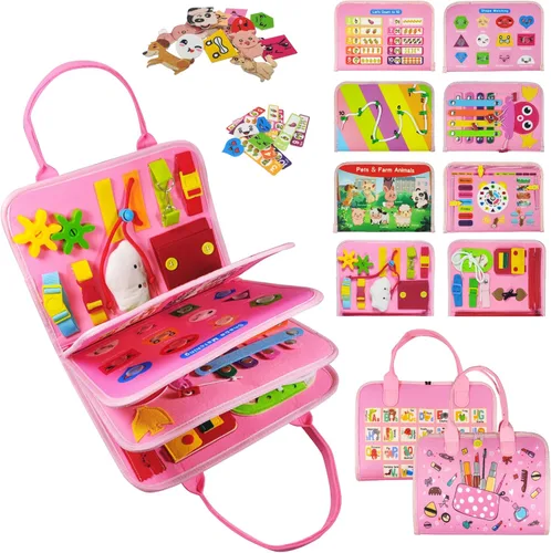 Miniatura 8 de TenFans Tablero de Actividades - Juguetes Montessori para niños de 3+ años - Juguetes sensoriales para niños pequeños de 3-5 años - Regalos