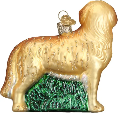 Miniatura 3 de Old World Christmas Golden Retriever - Adorno de cristal soplado para árbol de Navidad, decoración navideña artesanal, colección de perros