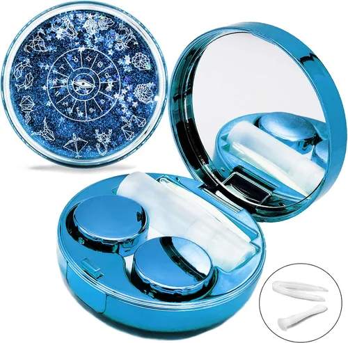 Miniatura 13 de Vastsoon Estuche para Lentes de Contacto, Lindo Kit de Aplicador de Lentes de Contacto de Tamaño de Viaje con Espejo, Herramienta Removedora