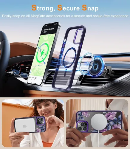 Miniatura 244 de Goodon para iPhone 15 Pro Max con protector de pantalla de privacidad, compatible con Magsafe, funda translúcida mate a prueba de golpes - Linda