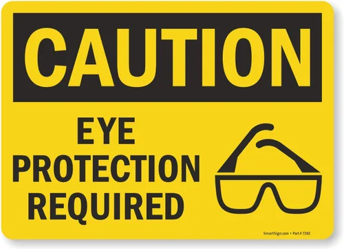 Miniatura 8 de SmartSign - U9-1533-NP_10x14 "Precaución - Se requiere protección ocular" Plástico negro sobre amarillo de 10 x 14 pulgadas