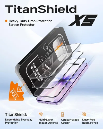 Miniatura 2 de SMARTDEVIL Paquete de 3 protectores de pantalla para iPhone 17, vidrio templado óptico transparente 9H, 2 veces resistencia a los impactos