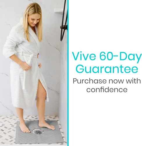 Miniatura 9 de Alfombrilla de ducha Vive - 22" por 22" cuadrada antideslizante, tapete grande de baño para bañera - Diseño patentado - Almohadilla antideslizante