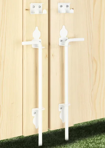 Miniatura 13 de Perno de caña de alta resistencia de 12 pulgadas, para barra de caída, cercas de metal de PVC, puertas dobles, acero sólido blanco, 1 paquete