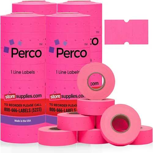 Miniatura 42 de Etiquetas azules Perco de 1 línea - 8 rollos, 1 funda, 8,000 etiquetas en blanco para pistolas de precio y fecha de 1 línea Perco - Fabricadas