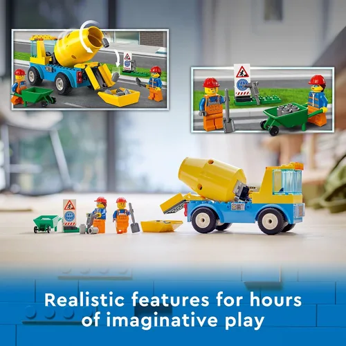 Miniatura 4 de LEGO City Great Vehicles 60325 - Camión mezclador de cemento para niños en edad preescolar, niños y niñas a partir de 4 años (85 piezas)