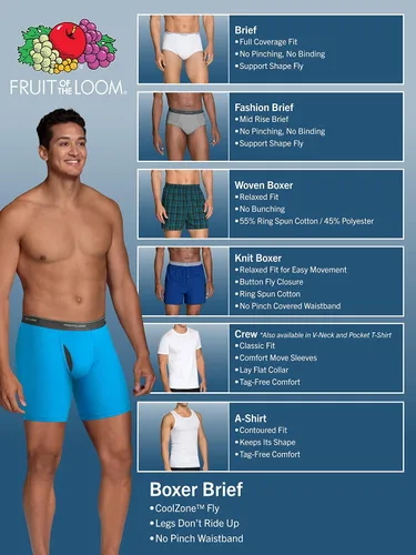 Miniatura 3 de Fruit of the Loom Men's Tag-Free Boxer Shorts (Knit & Woven)
