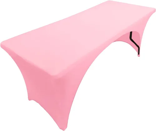Miniatura 17 de Mantel de elastano color burdeos de 6 pies para mesa plegable rectangular ajustable