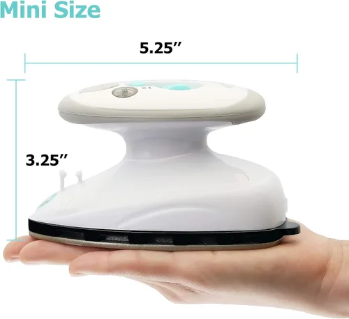 Miniatura 2 de IIMII Mini plancha de vapor de viaje, potencia de doble voltaje de 420 W, calentamiento rápido, potente vapor, suela antiadherente y diseño