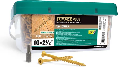 Miniatura 70 de Deck Plus Tornillos para valla y madera exterior con revestimiento epoxi de 3 pulgadas #10 x 3 Torx/Star Drive Incluido, rosca gruesa, tornillo