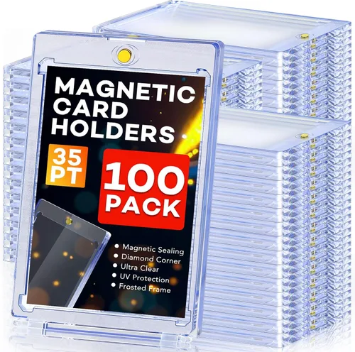 Miniatura 9 de 60 unidades de portatarjetas magnéticos, portatarjetas de un toque de 35 puntos, estuche de plástico duro con protección U-V para tarjetas