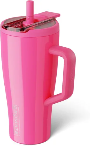 Miniatura 122 de BrüMate Era Flip - Vaso de 30 onzas con tapa con pajilla cubierta 100 % a prueba de fugas, popote higiénico cubierto, botella de agua de acero