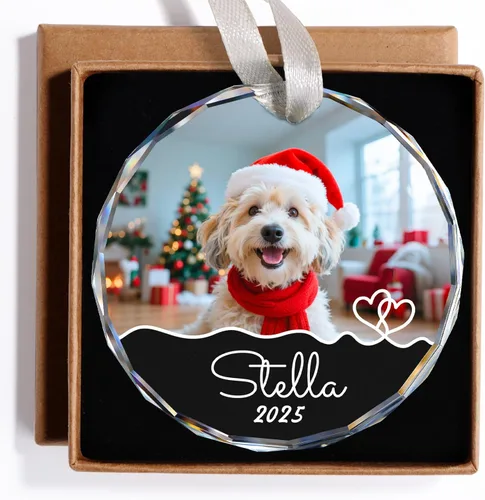 Miniatura 17 de Adornos de Navidad Personalizados 2025, Adornos con Fotos para Árbol de Navidad, Regalos Personalizados para Recién Nacidos, Parejas, Mujeres