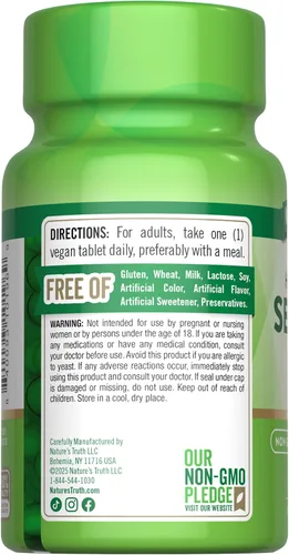 Miniatura 7 de Nature's Truth Suplemento de selenio de 200 mcg Tabletas minerales esenciales de alta potencia Vegano, sin OMG y sin gluten