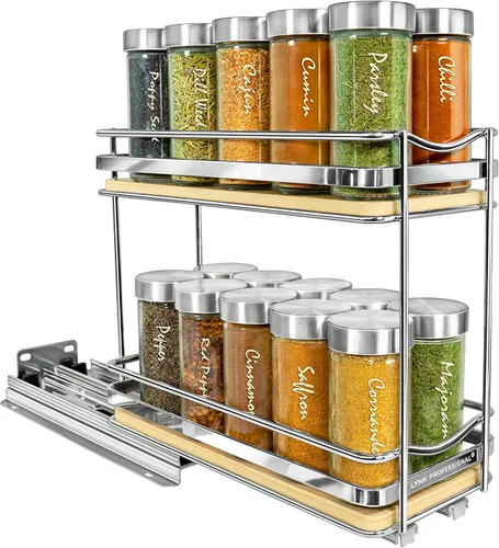 Miniatura 8 de LYNK PROFESSIONAL® Élite™ - Organizador de especieros extraíble para el interior de armarios de cocina - 4-3/8 pulgadas de ancho - Cajón deslizante