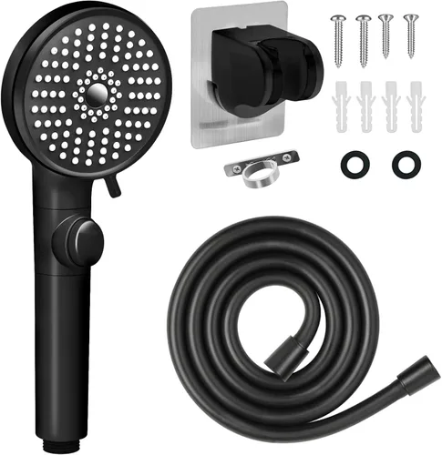 Miniatura 9 de Cabezal de ducha para autocaravana con manguera de acero inoxidable, cabezal de ducha de alta presión de 5 modos con interruptor de encendido