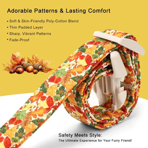 Miniatura 4 de Collar de otoño para perro, lindo collar de cachorro con hojas de otoño, ligero, cómodo, ajustable, para mascotas pequeñas, medianas y grandes