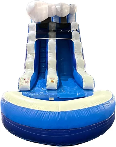 Miniatura 8 de Crossover Tobogán acuático inflable para niños con piscina extraíble, 25.5 x 9 x 15 pies, tobogán acuático de fiesta en el patio trasero, incluye