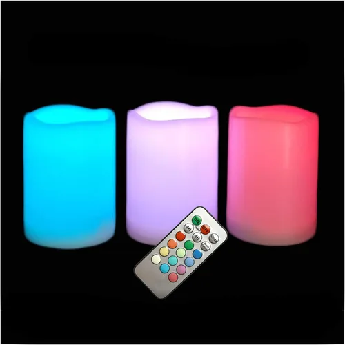Velas LED sin llama impermeables para exteriores, con control remoto, funciona con pilas, luces decorativas de plástico multicolor para Halloween,