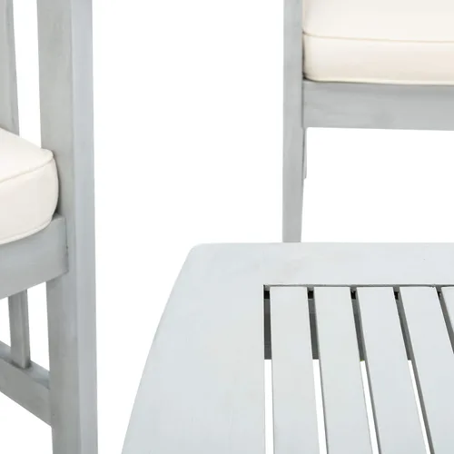 Miniatura 3 de Safavieh - Rocklin - Juego de 4 piezas para patio y exteriores (almohadas incluidas), colores gris y beige PAT7007H Gris/Beige/Rayas