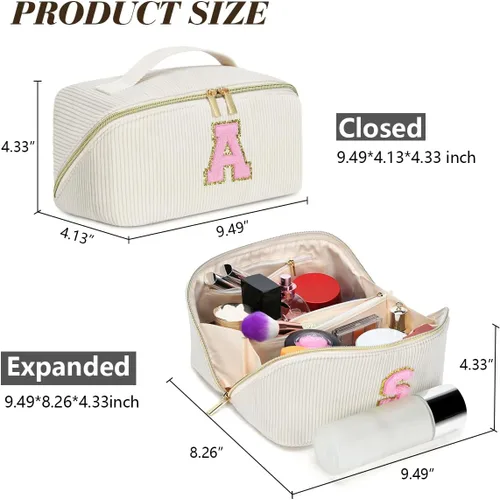 Miniatura 2 de Bolsa de cosméticos de viaje de gran capacidad, Beige, C Taza